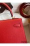 Hermes Kelly Sellier 25 Handmade Bag In Red Epsom Calfskin