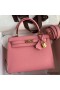Hermes Kelly Sellier 25 Handmade Bag In Rose Confetti Epsom Calfskin