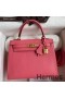 Hermes Kelly Sellier 25 Handmade Bag In Rose Lipstick Mysore Goatskin