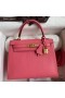 Hermes Kelly Sellier 25 Handmade Bag In Rose Lipstick Mysore Goatskin