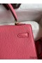 Hermes Kelly Sellier 25 Handmade Bag In Rose Lipstick Mysore Goatskin