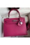 Hermes Kelly Sellier 25 Handmade Bag In Rose Purple Epsom Calfskin