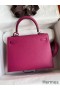 Hermes Kelly Sellier 25 Handmade Bag In Rose Purple Epsom Calfskin