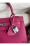 Hermes Kelly Sellier 25 Handmade Bag In Rose Purple Epsom Calfskin