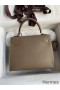 Hermes Kelly Sellier 25 Handmade Bag In Taupe Epsom Calfskin