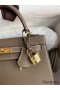 Hermes Kelly Sellier 25 Handmade Bag In Taupe Epsom Calfskin
