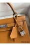 Hermes Kelly Sellier 25 Handmade Bag In Toffee Epsom Calfskin