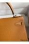 Hermes Kelly Sellier 25 Handmade Bag In Toffee Epsom Calfskin