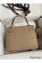 Hermes Kelly Sellier 25 Handmade Bag In Trench Epsom Calfskin
