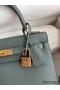 Hermes Kelly Sellier 25 Handmade Bag In Vert Amande Epsom Calfskin