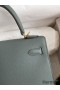 Hermes Kelly Sellier 25 Handmade Bag In Vert Amande Epsom Calfskin