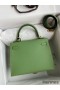 Hermes Kelly Sellier 25 Handmade Bag In Vert Criquet Epsom Calfskin