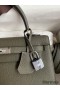 Hermes Kelly Sellier 25 Handmade Bag In Vert De Gris Epsom Calfskin