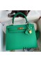 Hermes Kelly Sellier 25 Handmade Bag In Vert Jade Epsom Calfskin
