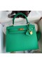 Hermes Kelly Sellier 25 Handmade Bag In Vert Jade Epsom Calfskin