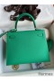 Hermes Kelly Sellier 25 Handmade Bag In Vert Jade Epsom Calfskin