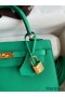 Hermes Kelly Sellier 25 Handmade Bag In Vert Jade Epsom Calfskin