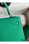 Hermes Kelly Sellier 25 Handmade Bag In Vert Jade Epsom Calfskin