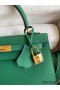 Hermes Kelly Sellier 25 Handmade Bag In Vert Vertigo Epsom Calfskin