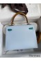 Hermes Kelly Sellier 25 Tricolor Bag in Blue/Green/SesameEpsom Calfskin