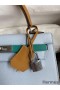 Hermes Kelly Sellier 25 Tricolor Bag in Blue/Green/SesameEpsom Calfskin