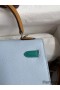 Hermes Kelly Sellier 25 Tricolor Bag in Blue/Green/SesameEpsom Calfskin