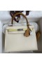 Hermes Kelly Sellier 25 Tricolor Bag in Craie/Sesame/Yellow Epsom Calfskin