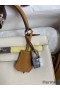 Hermes Kelly Sellier 25 Tricolor Bag in Craie/Sesame/Yellow Epsom Calfskin