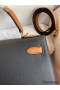 Hermes Kelly Sellier 28 Bicolor Bag in Black and Gold Epsom Calfskin