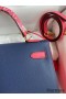 Hermes Kelly Sellier 28 Bicolor Bag in Blue Saphir and Rose Lipstick Epsom Calfskin