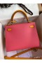Hermes Kelly Sellier 28 Bicolor Bag in Rose Lipstick and Yellow Epsom Calfskin
