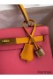 Hermes Kelly Sellier 28 Bicolor Bag in Rose Lipstick and Yellow Epsom Calfskin