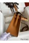 Hermes Kelly Sellier 28 Bicolor Bag in Trench and Gold Epsom Calfskin