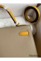 Hermes Kelly Sellier 28 Bicolor Bag in Trench and Yellow Epsom Calfskin