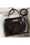 Hermes Kelly Sellier 28 Handmade Bag In Black Crocodile Niloticus Shiny Skin