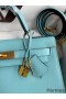 Hermes Kelly Sellier 28 Handmade Bag In Blue Atoll Epsom Calfskin