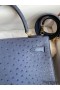 Hermes Kelly Sellier 28 Handmade Bag In Blue Iris Ostrich Leather