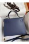 Hermes Kelly Sellier 28 Handmade Bag In Blue Saphir Epsom Calfskin