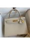 Hermes Kelly Sellier 28 Handmade Bag In Craie Epsom Calfskin