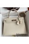 Hermes Kelly Sellier 28 Handmade Bag In Craie Evercolor Calfskin