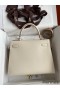 Hermes Kelly Sellier 28 Handmade Bag In Craie Evercolor Calfskin