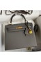 Hermes Kelly Sellier 28 Handmade Bag In Etain Epsom Calfskin