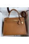 Hermes Kelly Sellier 28 Handmade Bag In Gold Epsom Calfskin