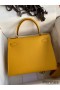 Hermes Kelly Sellier 28 Handmade Bag In Jaune Ambre Epsom Calfskin