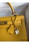 Hermes Kelly Sellier 28 Handmade Bag In Jaune Ambre Epsom Calfskin
