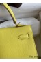 Hermes Kelly Sellier 28 Handmade Bag In Lime Epsom Calfskin