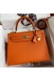 Hermes Kelly Sellier 28 Handmade Bag In Orange Epsom Calfskin