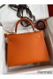 Hermes Kelly Sellier 28 Handmade Bag In Orange Epsom Calfskin