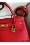 Hermes Kelly Sellier 28 Handmade Bag In Red Epsom Calfskin
