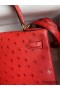 Hermes Kelly Sellier 28 Handmade Bag In Red Ostrich Leather